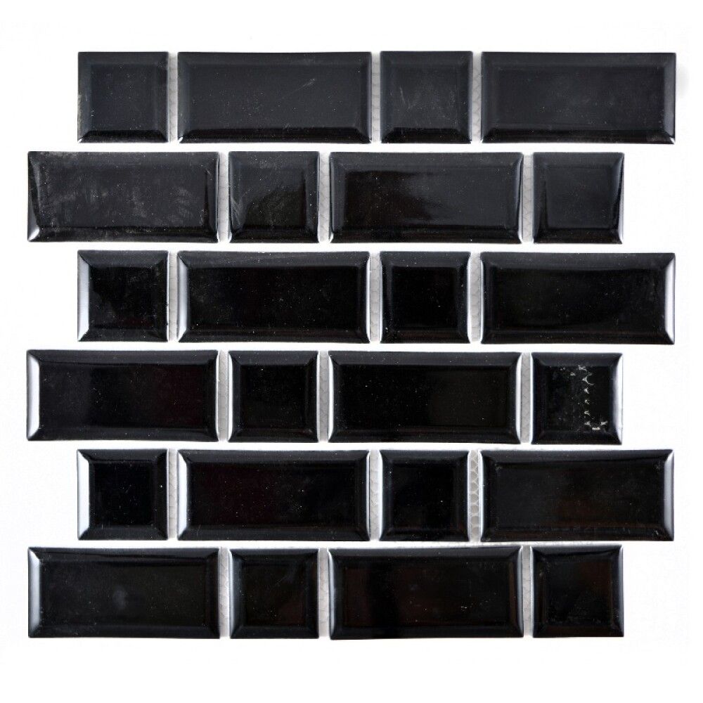 Mosaiikkilaatta Fliesen Metro Uni musta 29,4 x 29,1 cm