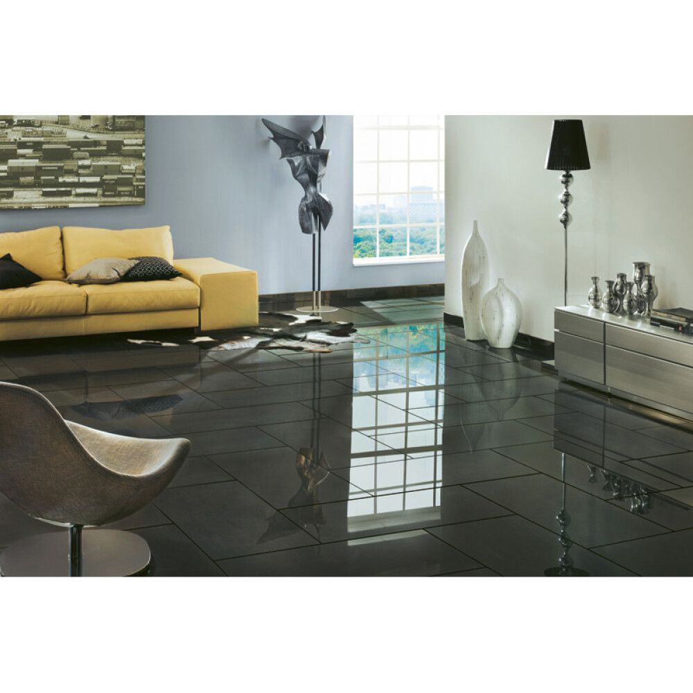 Lattialaatta Futura Kiiltävä Musta 30 x 60 cm