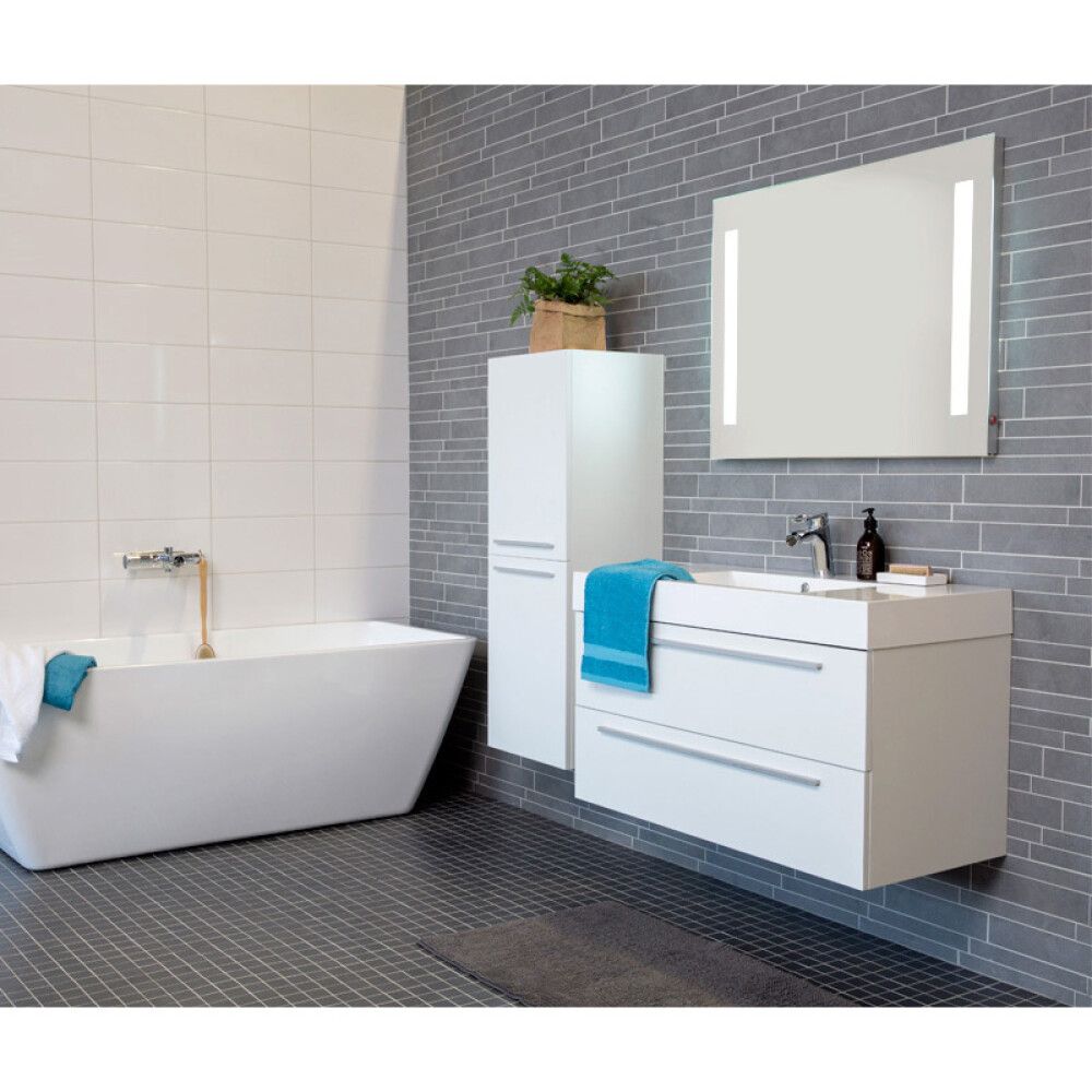 Seinälaatta Concept Kiiltävä valkoinen 19,8 x 39,8 cm