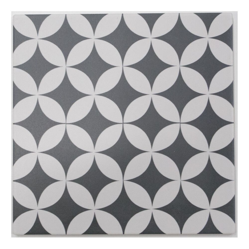 Seinä- ja Lattialaatta Retro Mix-musta-valkoinen 20 x 20 cm
