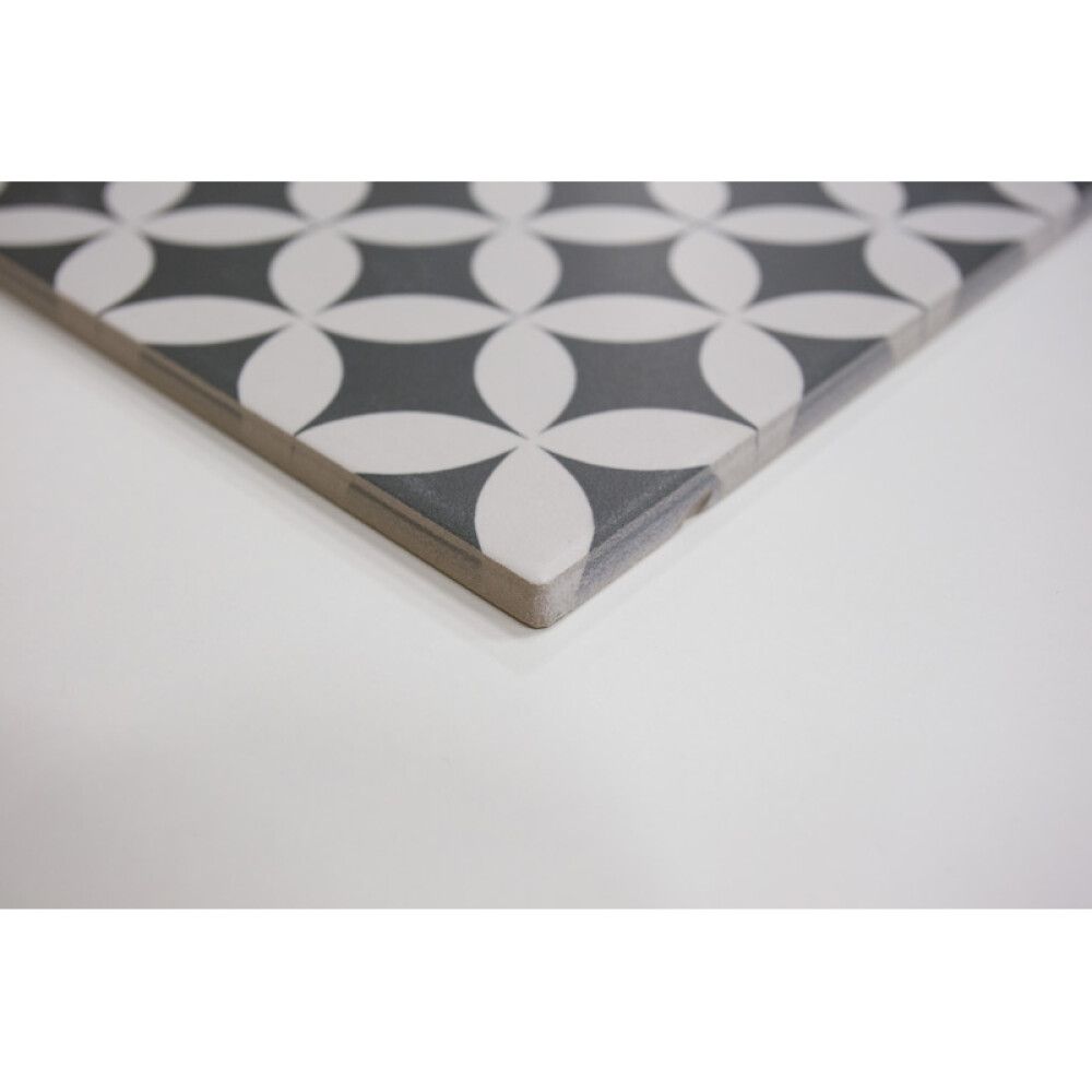 Seinä- ja Lattialaatta Retro Mix-musta-valkoinen 20 x 20 cm