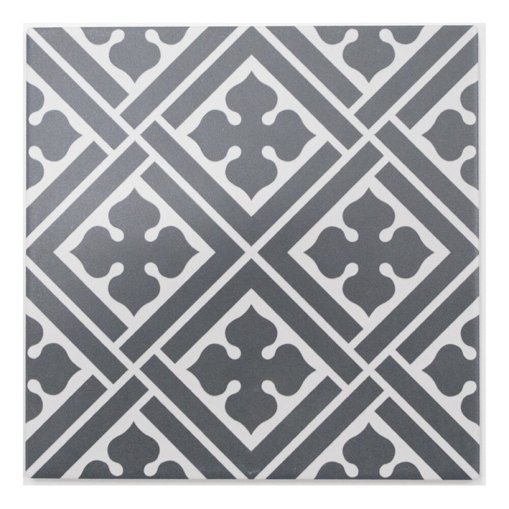 Seinä- ja Lattialaatta Retro Mix-musta-valkoinen 20 x 20 cm