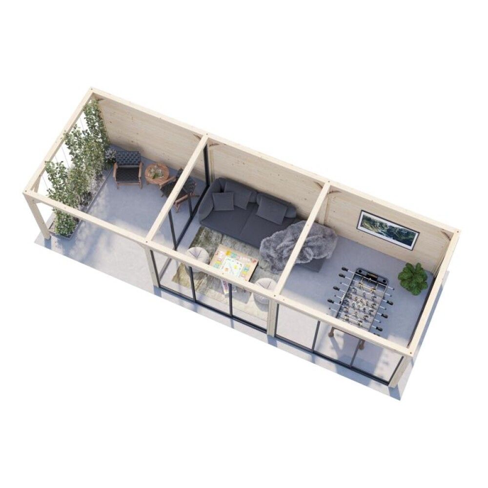 Paviljonki Palmako Lenna 410 liukuovilla 24,9 m²