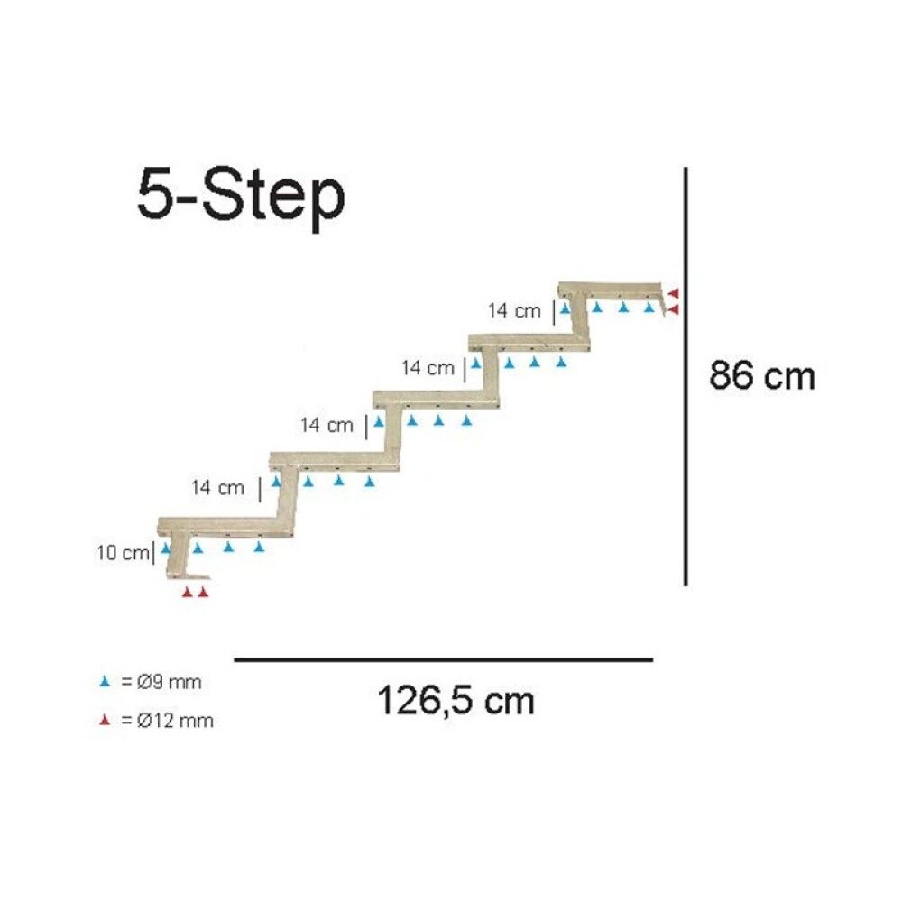 Porrasrunko Hortus Galvanoitu 5-askelmaa