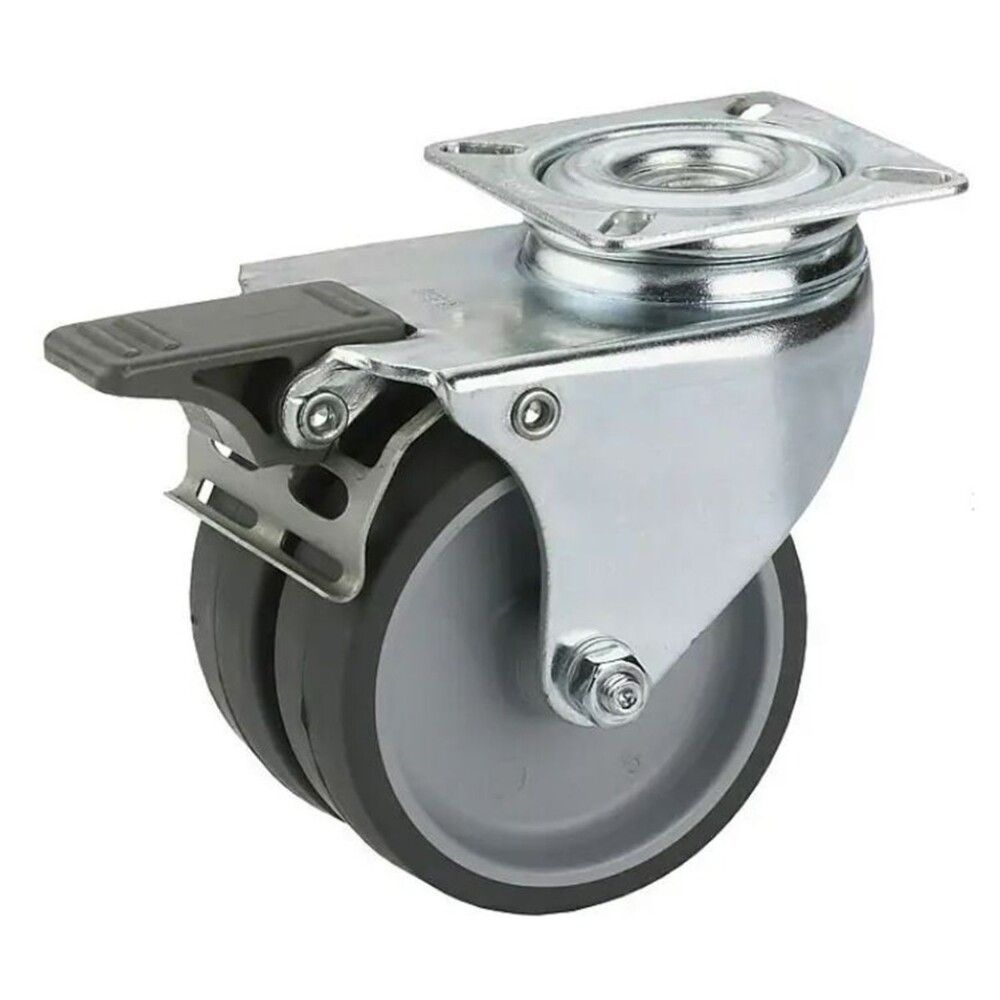 Kalustepyörä Jarrulla Ø 50 mm Musta/Harmaa