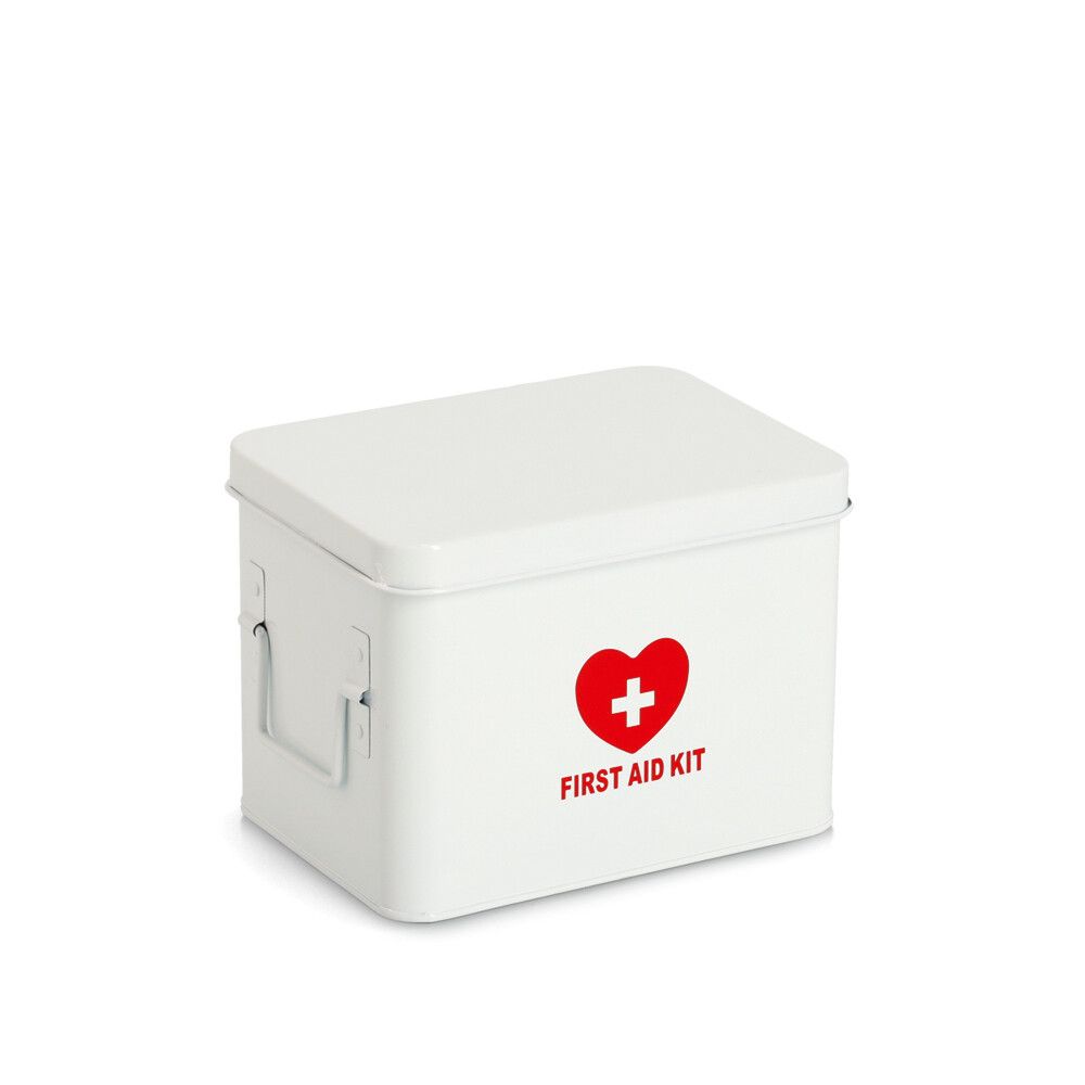 Lääkelaatikko Zeller metallinen valkoinen S