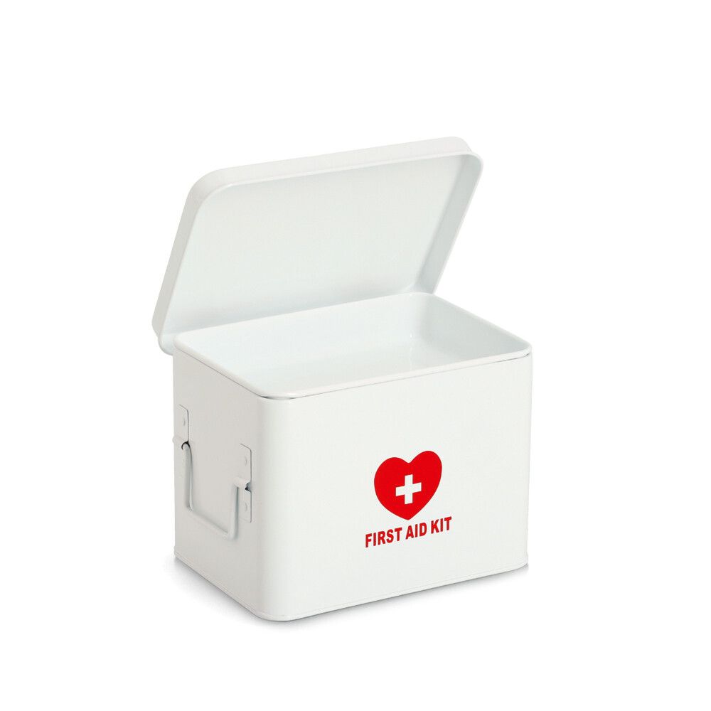 Lääkelaatikko Zeller metallinen valkoinen S