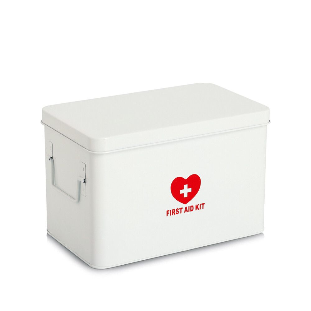 Lääkelaatikko Zeller metallinen valkoinen M