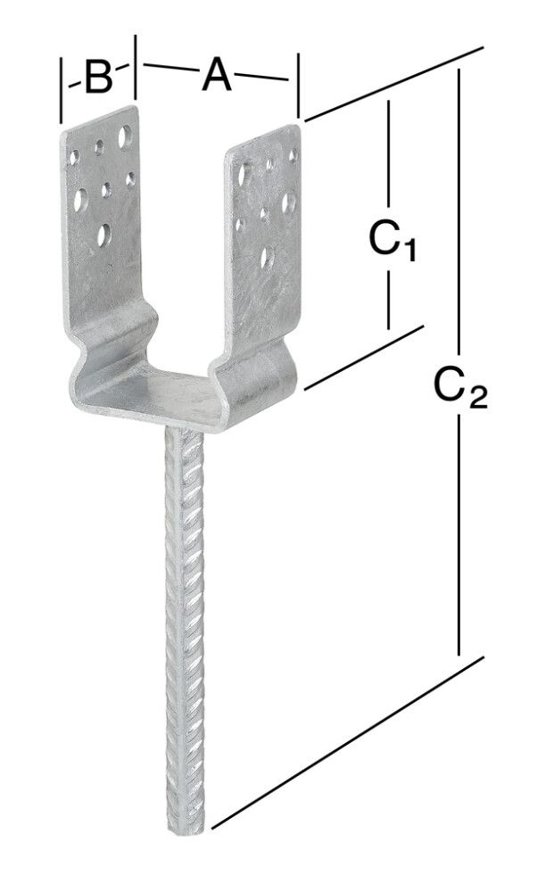 Pilarikenkä 71 x 60 x 125 mm sinkitty