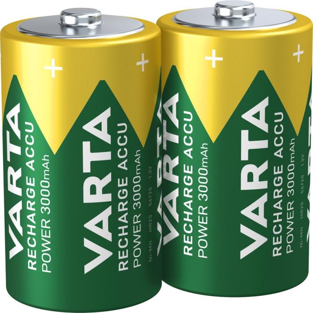 Akkuparisto Varta Recharge Accu Power D 3000 mAh 2 Kpl