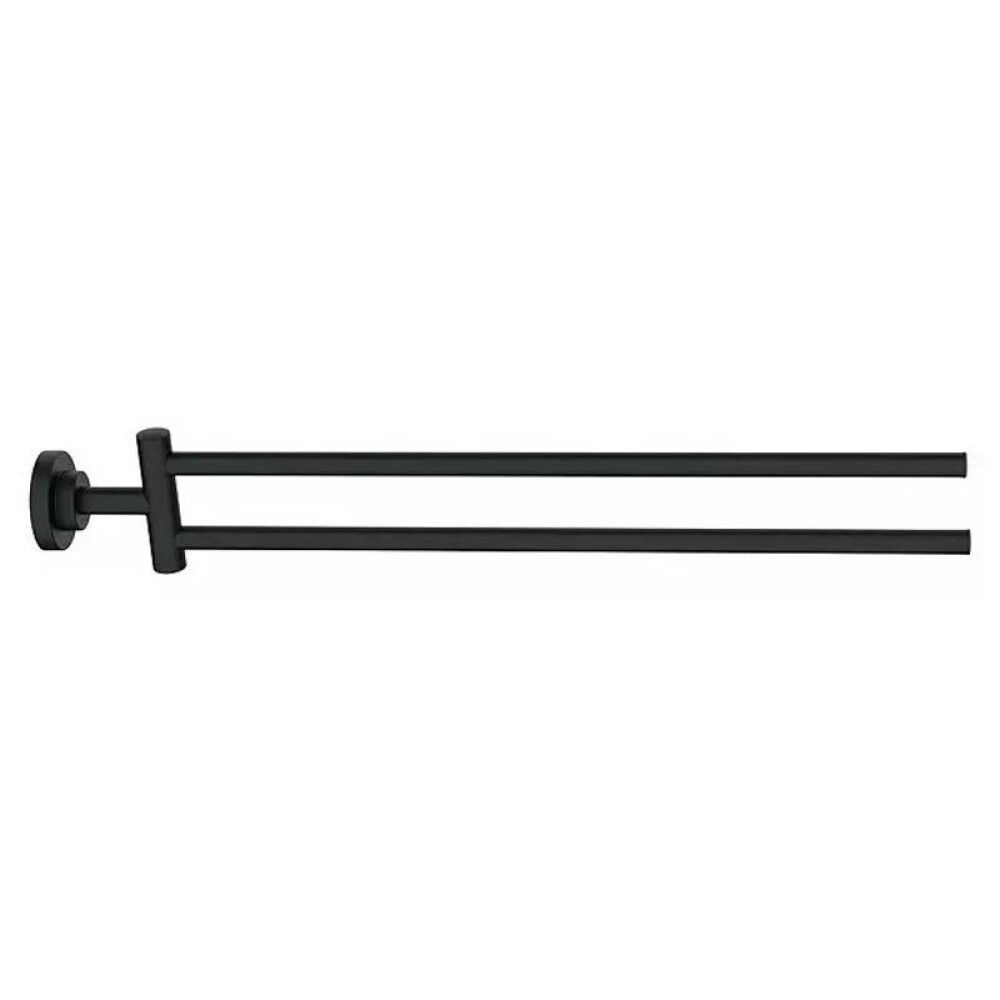 Käsipyyheteline Camargue Lyon 2-os mattamusta 46 cm