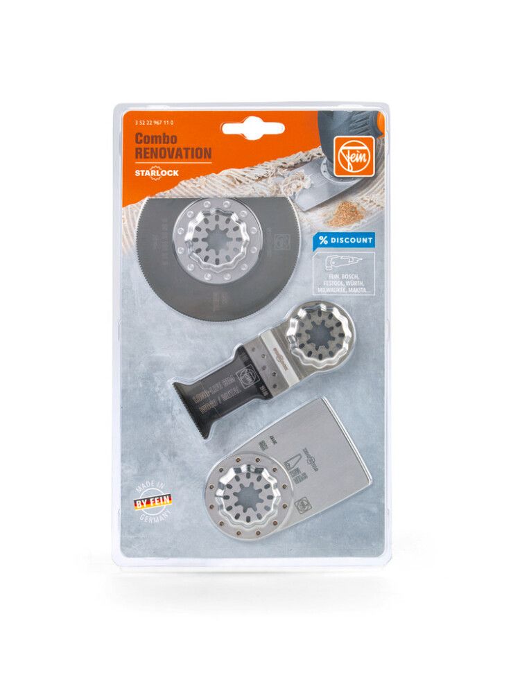 Teräsarja Fein Starlock Combo Renovation 3 kpl