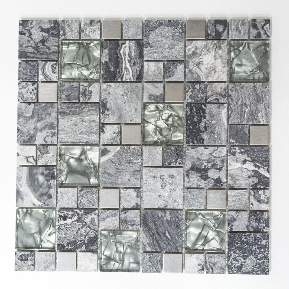 Mosaiikkilaatta Crystal Mix XCM MC609 Harmaa 30 x 30 cm