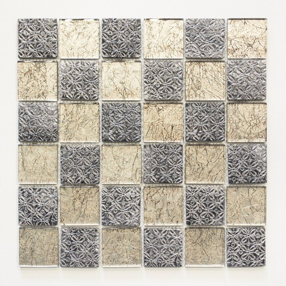 Mosaiikkilaatta Fliesen Quadrat Crystal Mix beige 30 x 30 cm