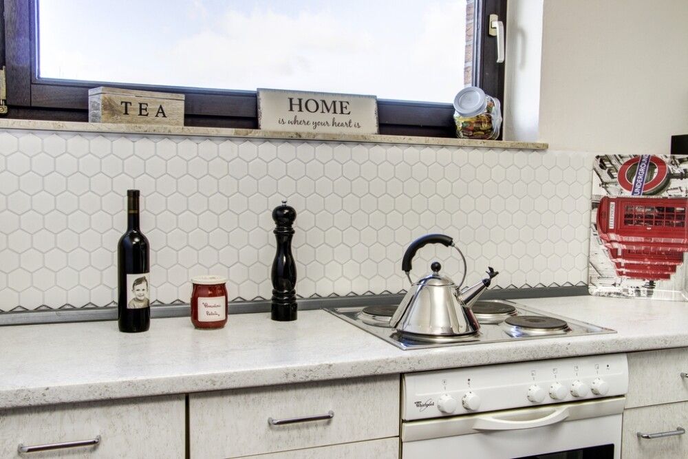 Mosaiikki Hexagon Iso Valkoinen Matta