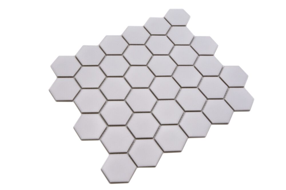 Mosaiikki Hexagon Iso Valkoinen Matta