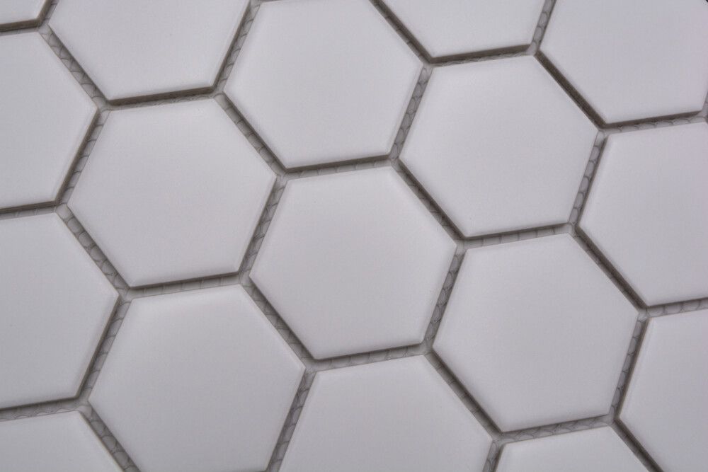 Mosaiikki Hexagon Iso Valkoinen Matta