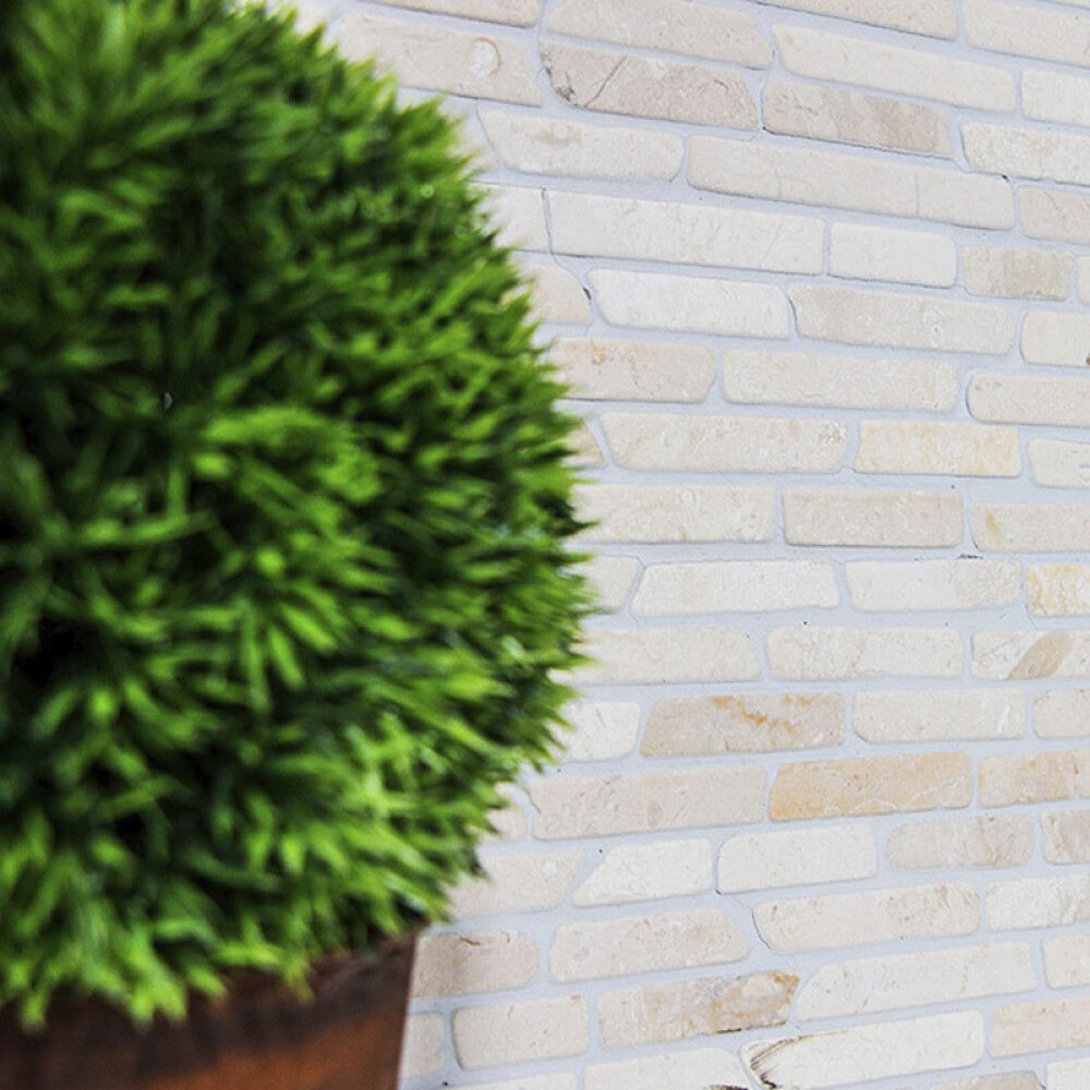 Luonnonkivimosaiikki Brick uni Biancone, valkoinen 30,5 x 30,5 cm