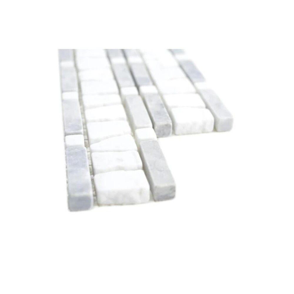 Luonnonkivimosaiikki Fliesen Ladder Mix harmaa/valkoinen 30 x 5 cm