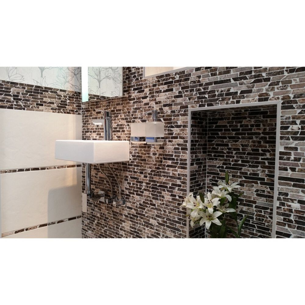 Mosaiikkilaatta Fliesen MOS BRICK Uni ruskea 30,5 x 30,5 cm