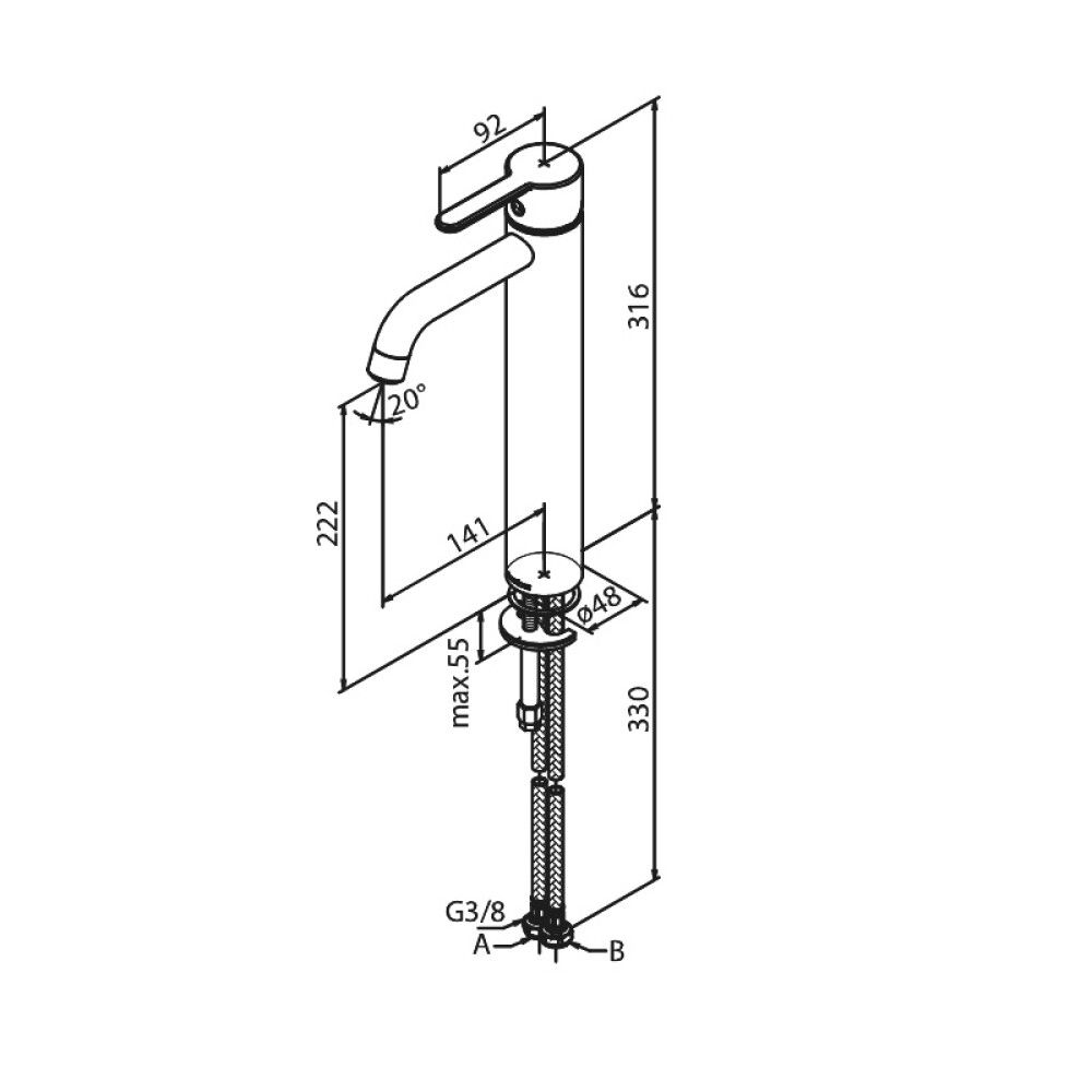 Pesuallashana Damixa Silhouet mattamusta 31,6 cm