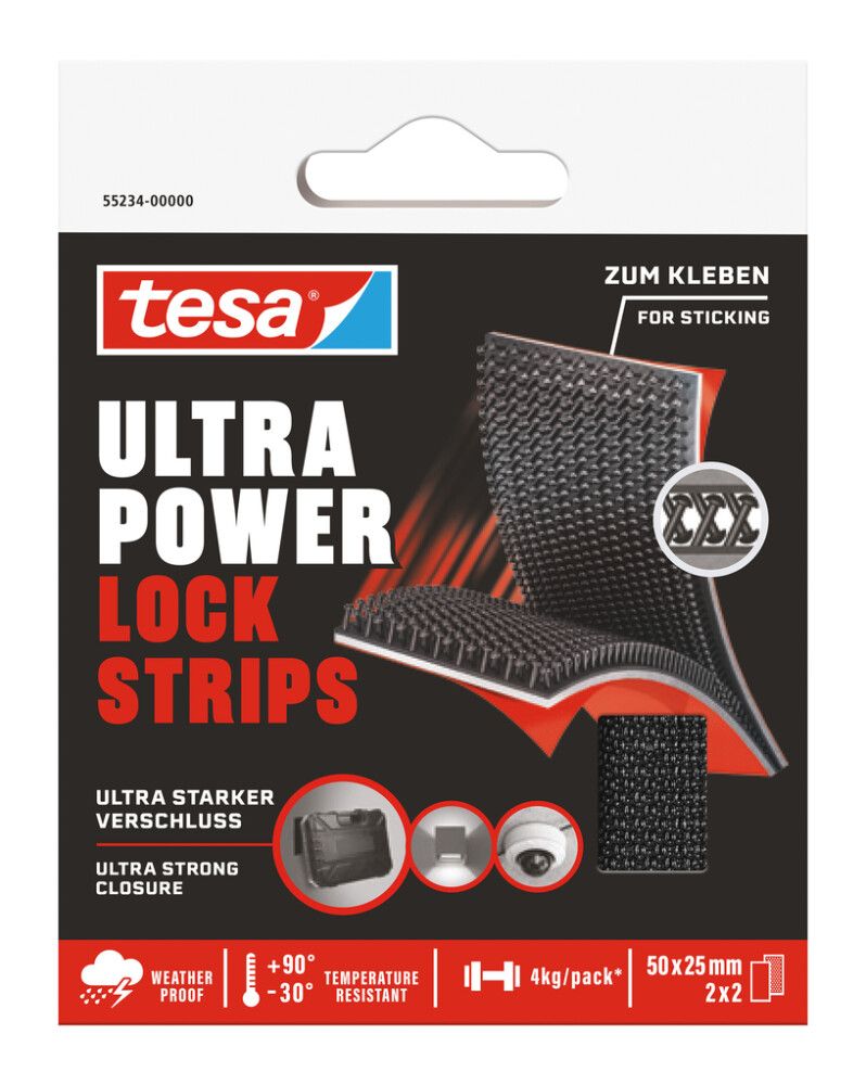 Ultra Power Lock Strips tesa® liuskat 5 cm x 25 mm 2 kpl/pkt
