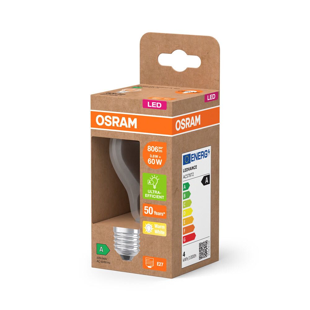 LED-lamppu Osram Classic A 60 Filament E27 806 lm 2700 K Kirkas