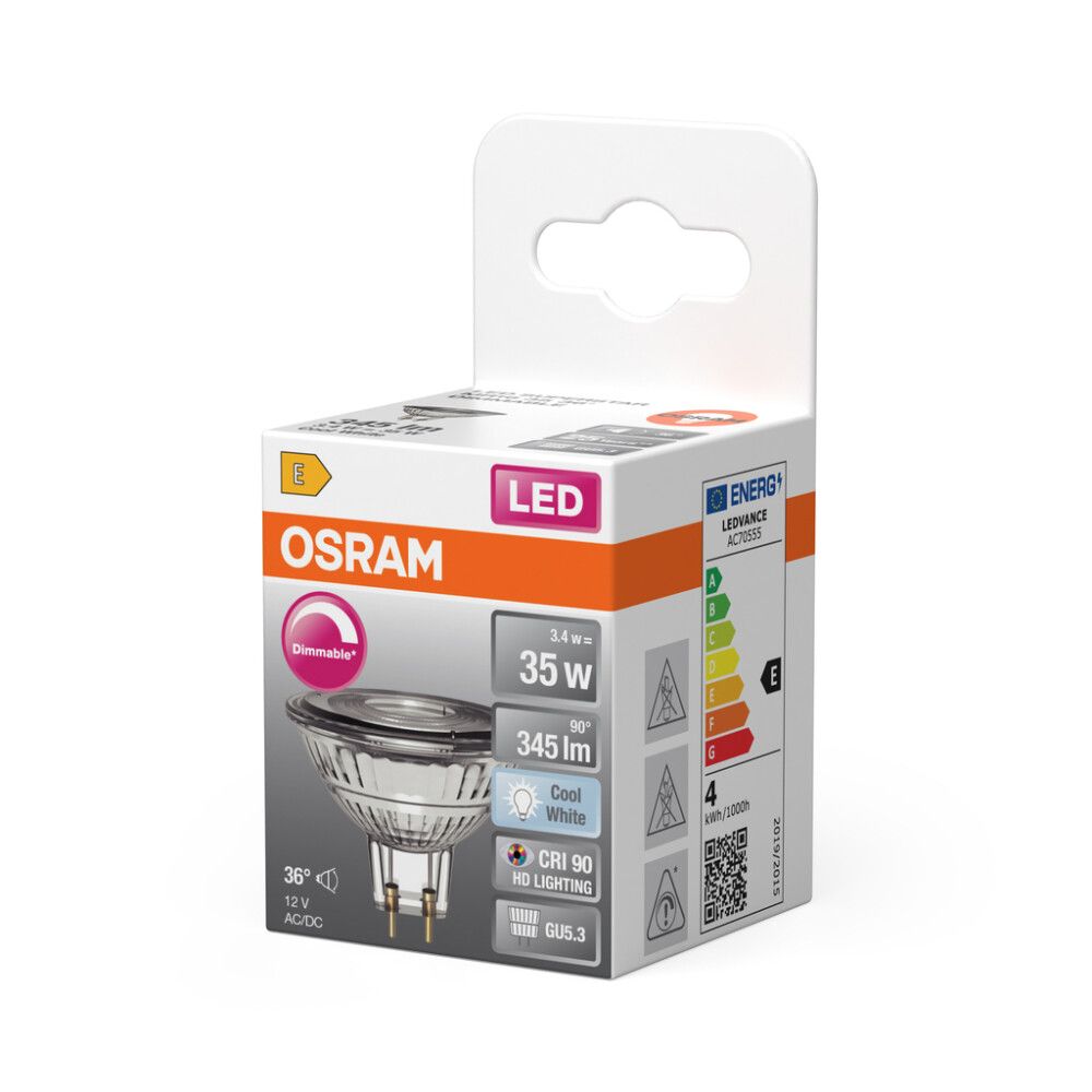 LED-lamppu Osram Superstar MR16 DIM GU5.3 3,4 W 345 lm 4000 K 1 kpl/pkt