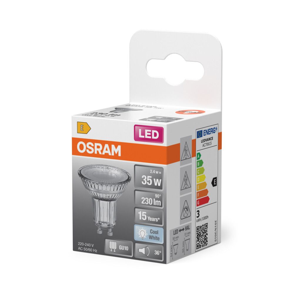 LED-lamppu Osram Star PAR16 GU10 2,4 W 230 lm 4000 K 36° 1 kpl/pkt