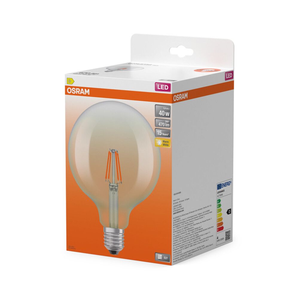 LED-lamppu Osram Star Globe125 E27 3,4 W 470 lm 2700 K kirkas 1 kpl/pkt
