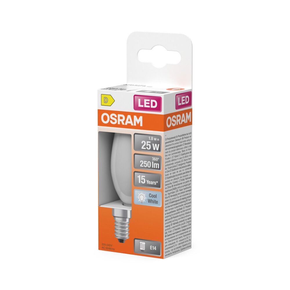 LED-lamppu Osram Star Classic B25 E14 1,8 W 250 lm 4000 K opaali 1 kpl/pkt