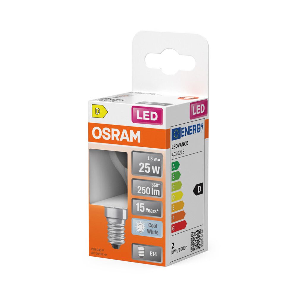 LED-lamppu Osram Star Classic P25 E14 1,8 W 250 lm 4000 K kirkas 1 kpl/pkt