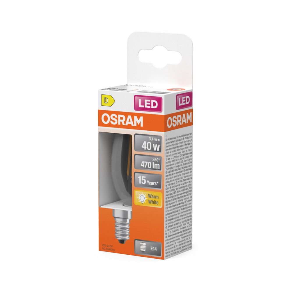 LED-lamppu Osram Star Classic B40 E14 3,4 W 470 lm 2700 K kirkas 1 kpl/pkt