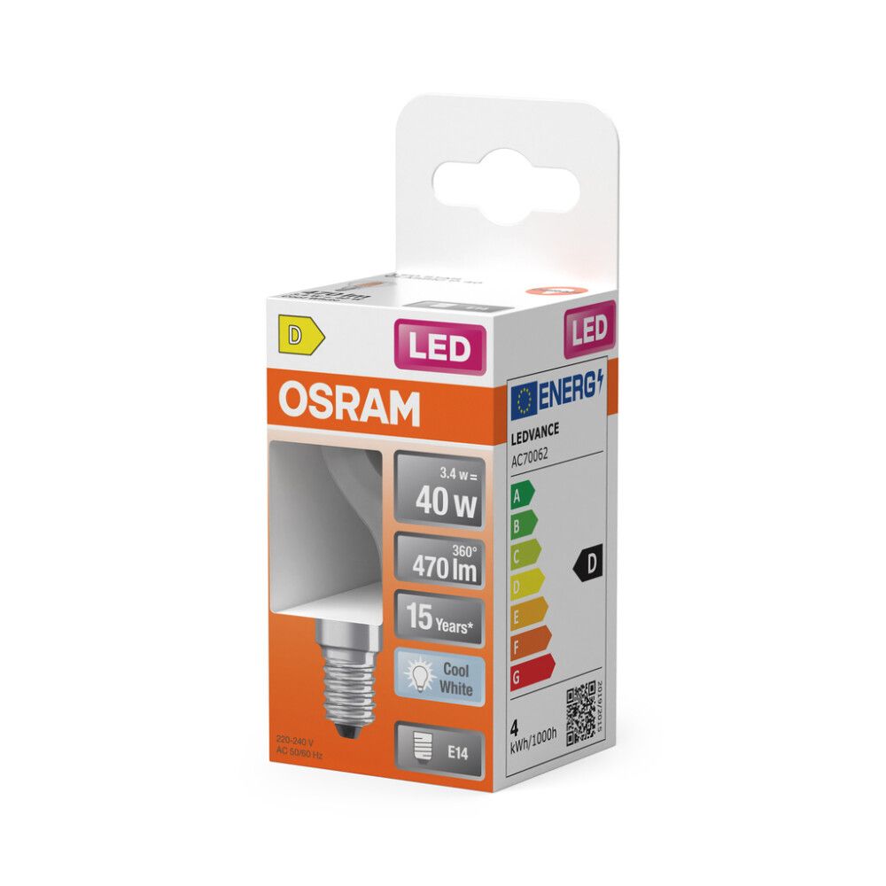 LED-lamppu Osram Star Classic P40 E14 3,4 W 470 lm 4000 K kirkas 1 kpl/pkt