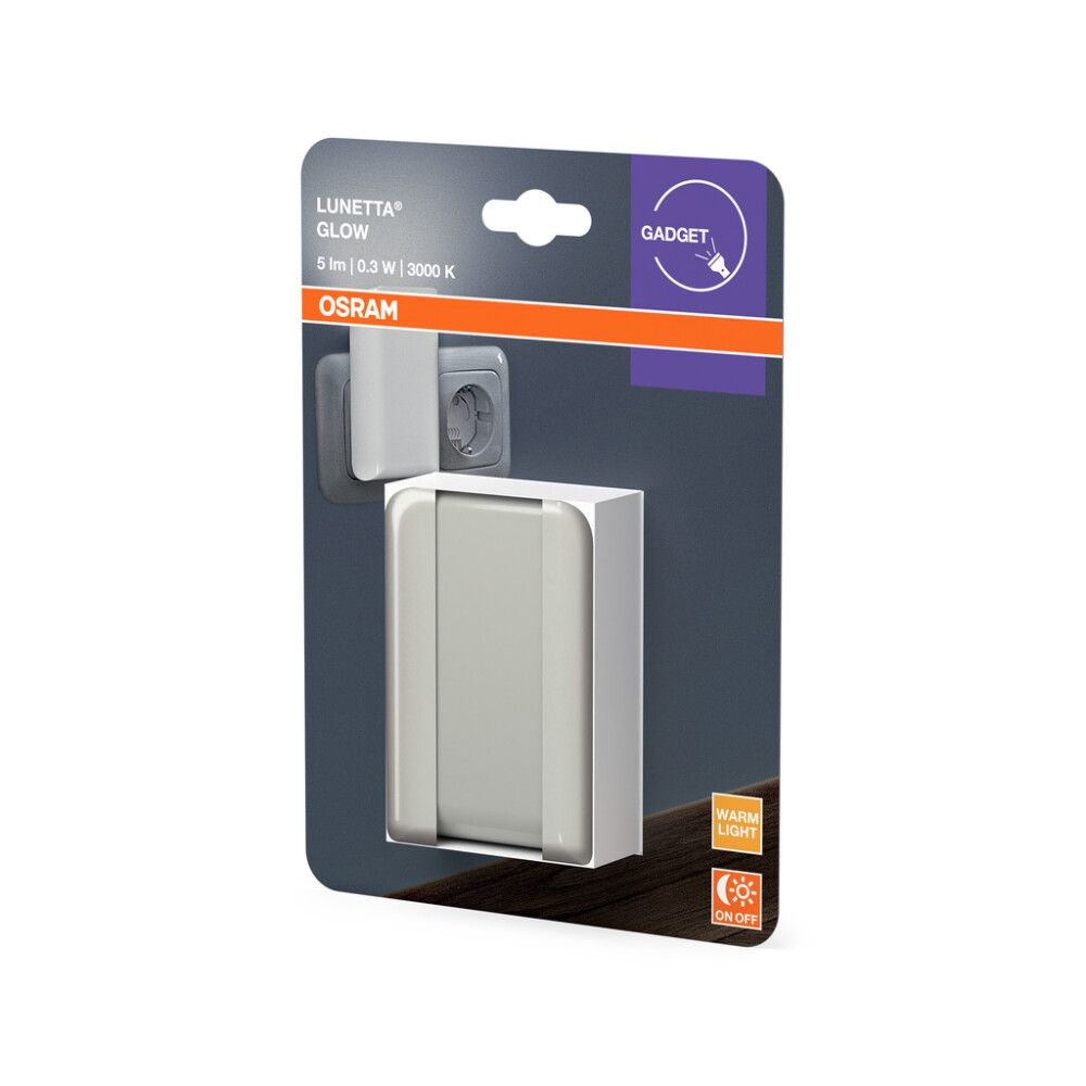 LED-yövalo Osram Lunetta Glow valkoinen 0,28 W valkoinen 6 x 9 cm