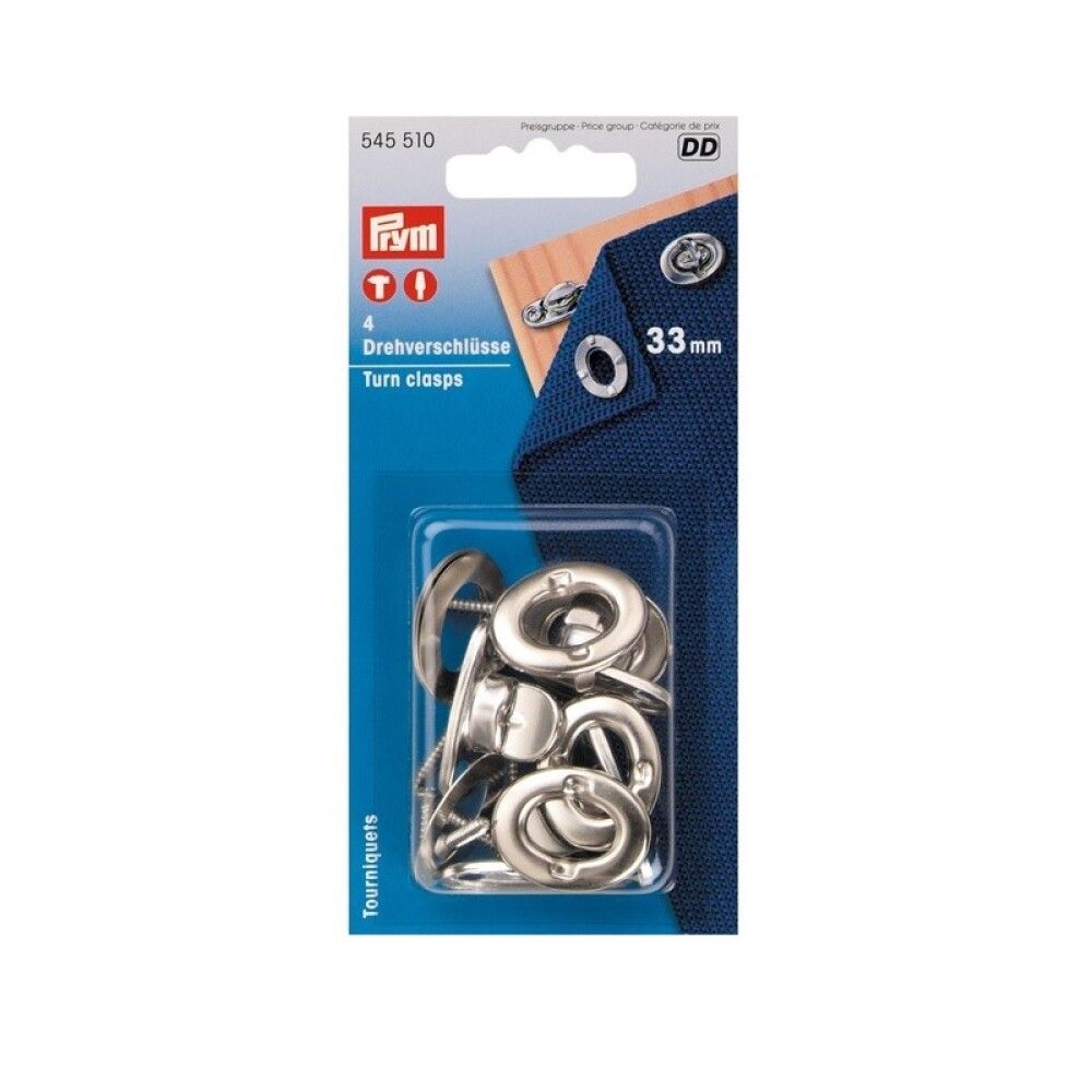 Kiertyvä painonappi Prym hopea Ø 33 mm 4 kpl/pkt