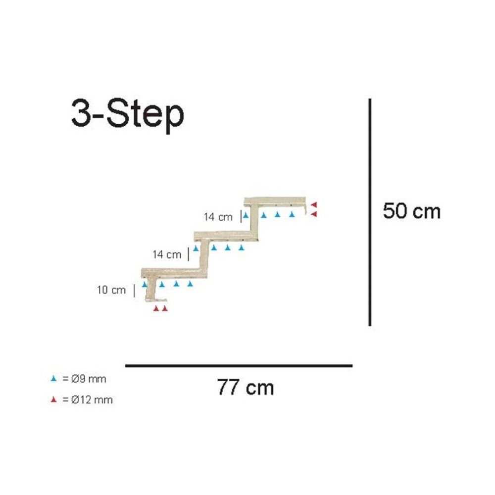 Porrasrunko Hortus Galvanoitu 3-askelmaa