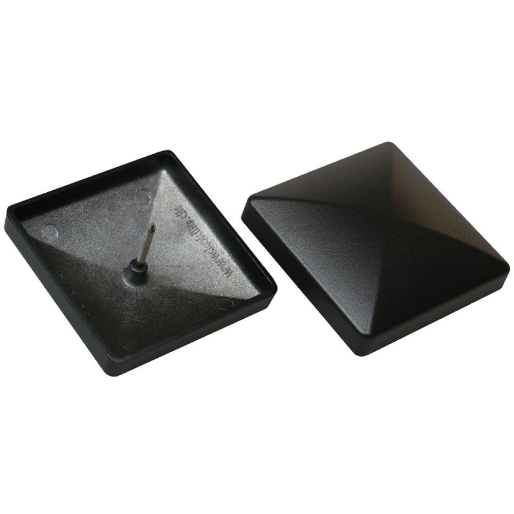 Tolpanhattu alumiini musta 92 x 92 mm