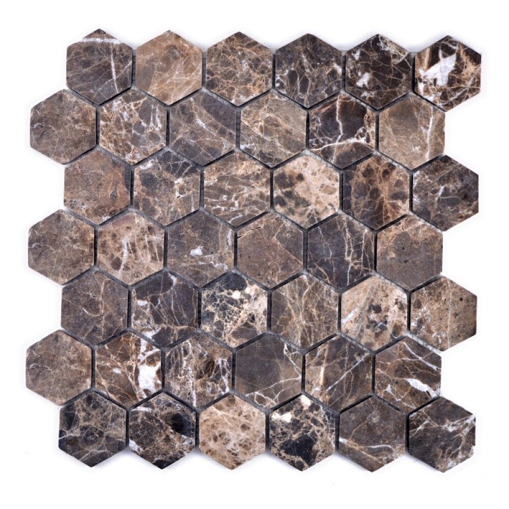 Mosaiikkilaatta Hexagon MOS HXN 476 Ruskea 29,8 x 30,5 cm