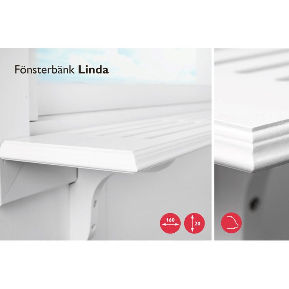 Ikkunalauta Lundbergs Linda 1500 x 160 x 20 mm