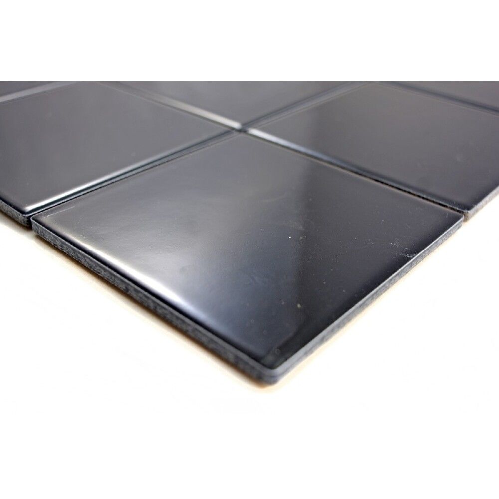 Mosaiikkilaatta Fliesen Quadrat Uni musta 29,8 x 29,8 cm