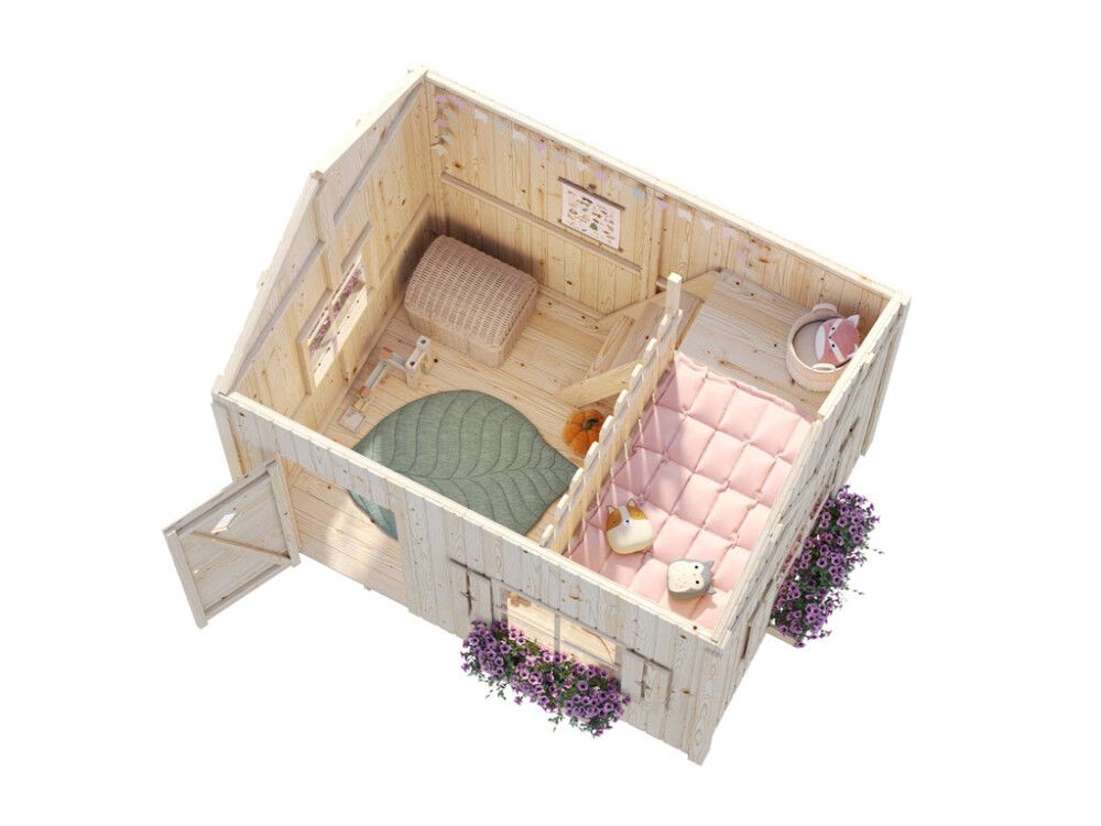 Leikkimökki Palmako Grete parvella 3,7 m²