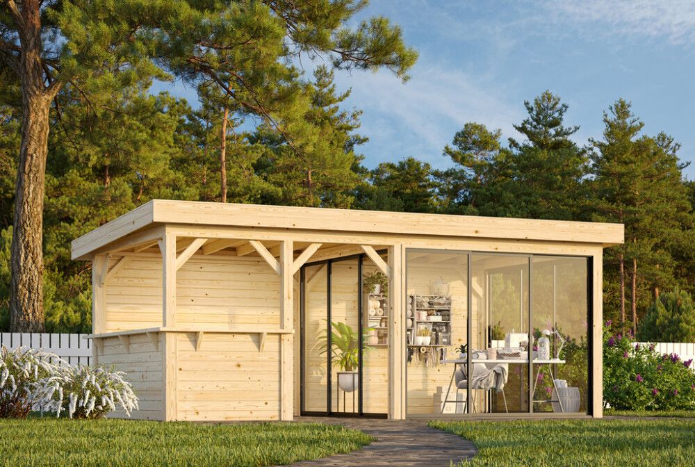 Paviljonki Palmako Lenna 408 liukuovilla 16,6 m²