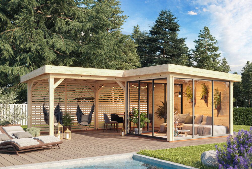 Paviljonki Palmako Lenna 411 liukuovilla 24,9 m²