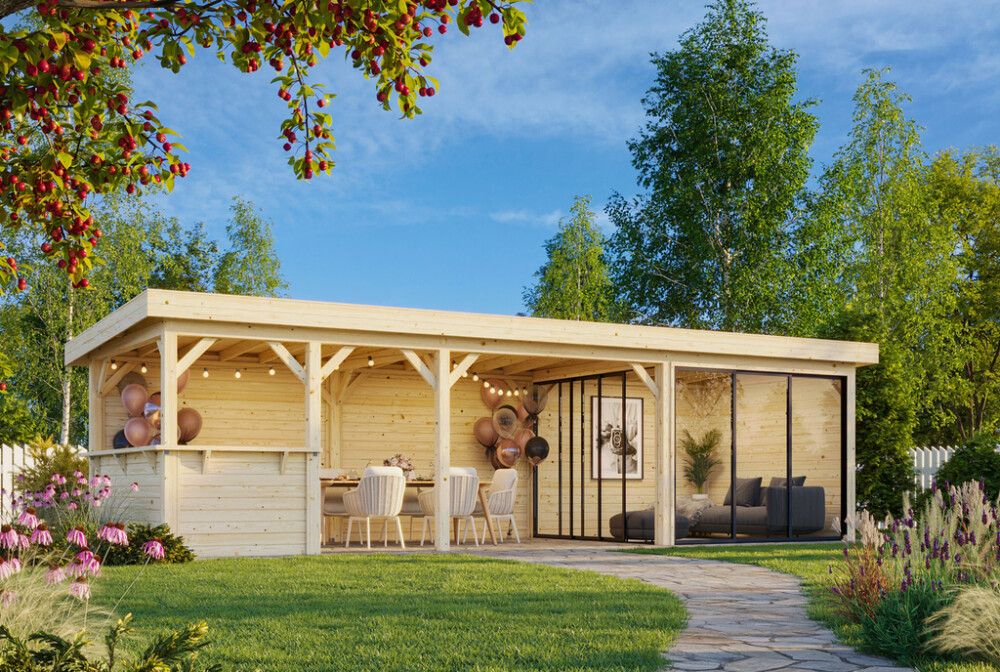 Paviljonki Palmako Lenna 415 liukuovilla 24,9 m²