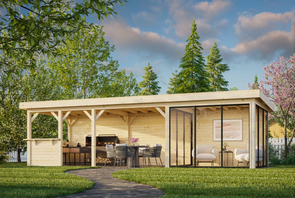 Paviljonki Palmako Lenna 416 liukuovilla 24,9 m²