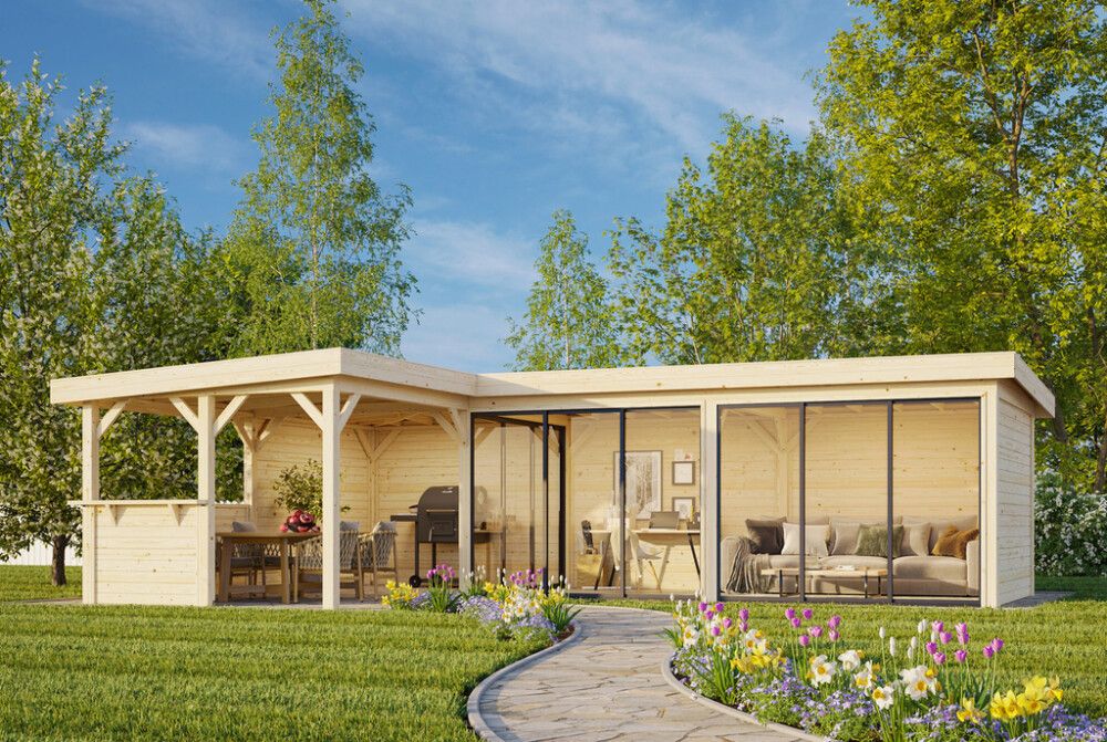 Paviljonki Palmako Lenna 420 liukuovilla 24,9 m²