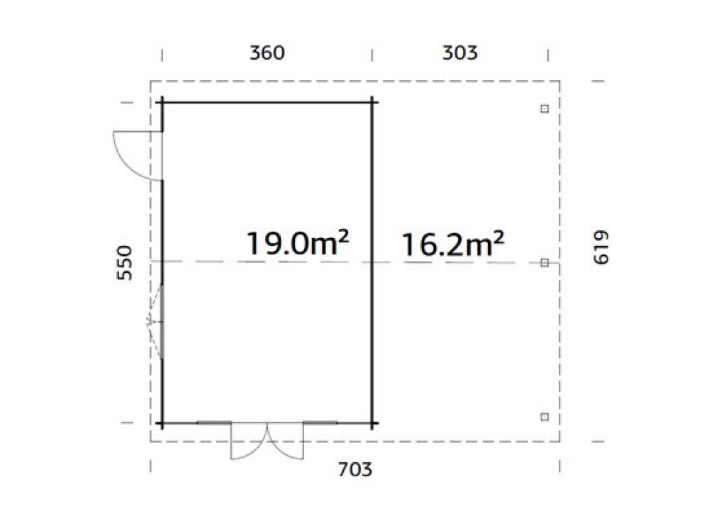 Mökki Palmako Irene 19+16,2 m²