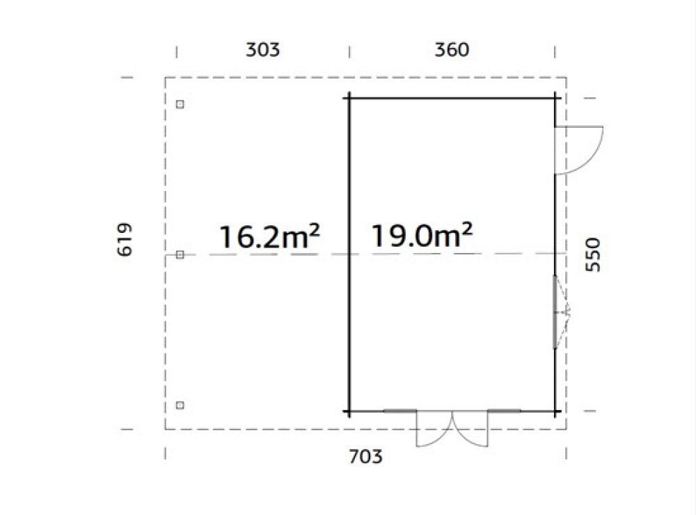 Mökki Palmako Irene 19+16,2 m²
