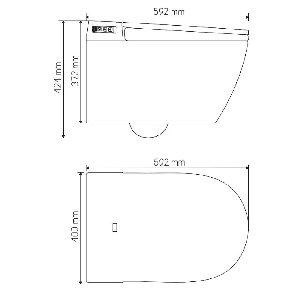 Elektroninen Seinä-WC-istuin Camargue Clean & Dry